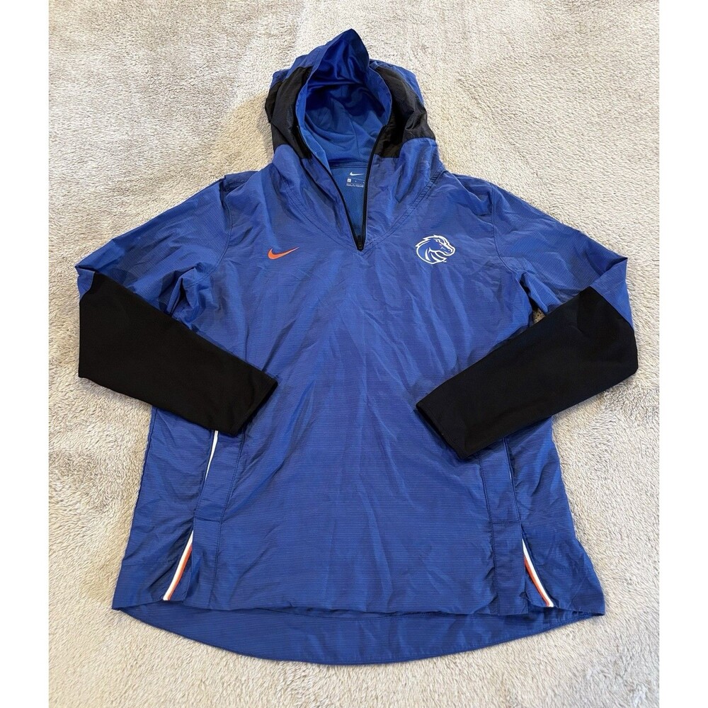 Boise State Broncos Nike On-Field Quarter-Zip Hoodie Wind Breaker Mens Large